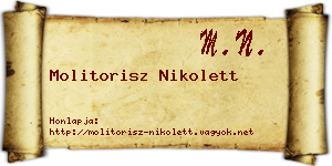 Molitorisz Nikolett névjegykártya